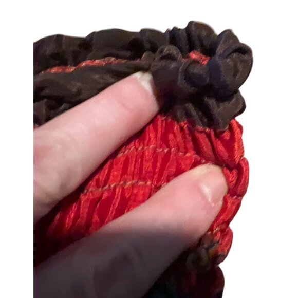 Wevez Red Silk Blend Baggy Parachute Pants ‎ Joggers Colorful Pattern Boho - Picture 6 of 7